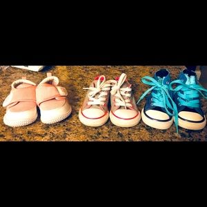 3 pair of baby girl shoes size 3,4 and 5. All in like new condition.